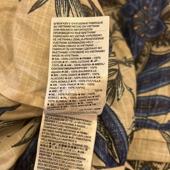 Banana Republic Stampa Dress Long Sleeve Maxi Floral Party Beach Blue White XL - Picture 10 of 10